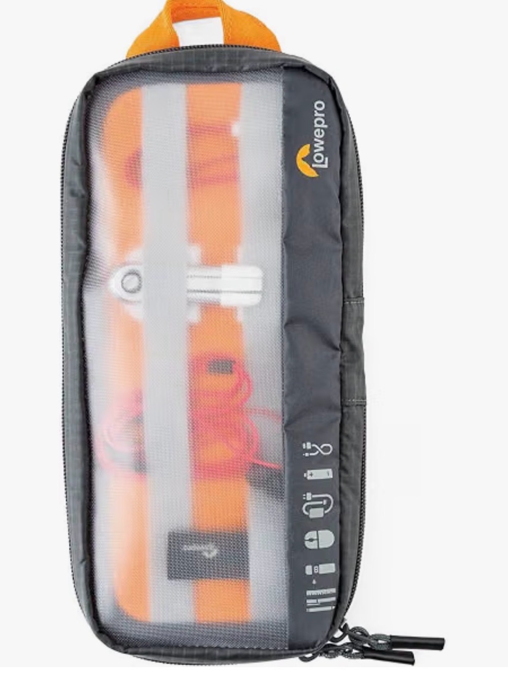 Lowepro Gearup Medium Pouch Gray Camera Gear Pouch with Orange Interior
